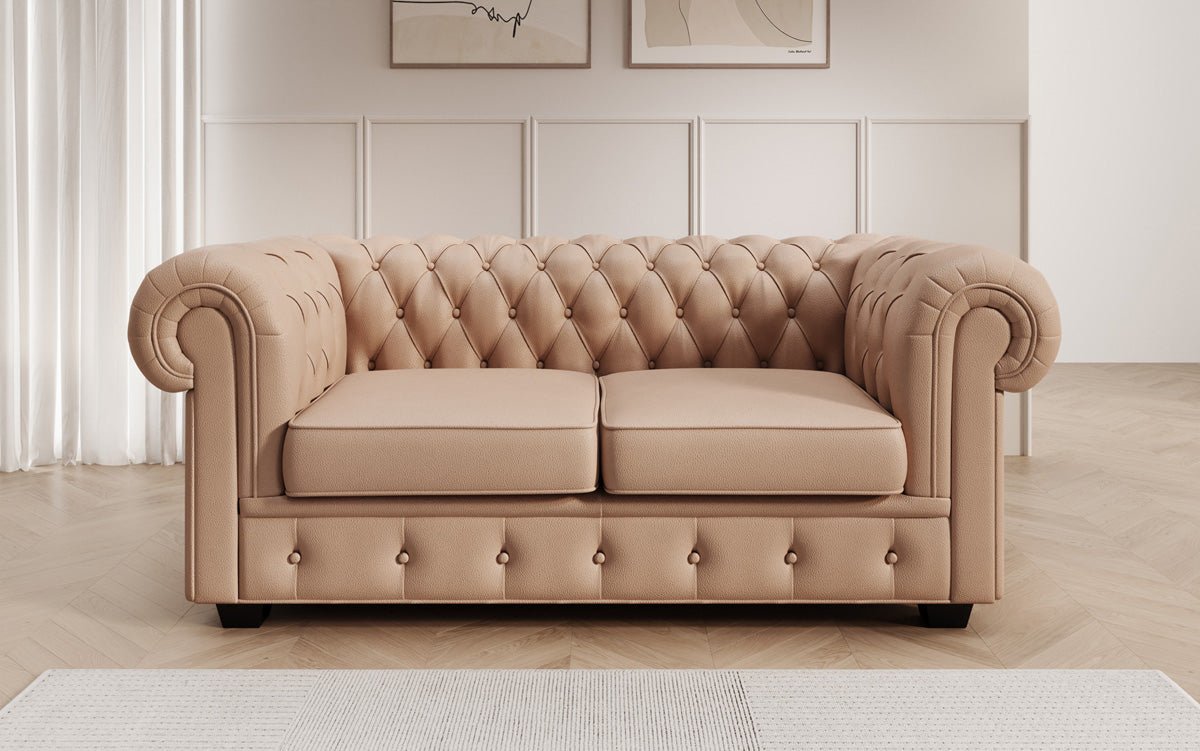 Chesterfield 2-personers sofa Royal i ægte læder