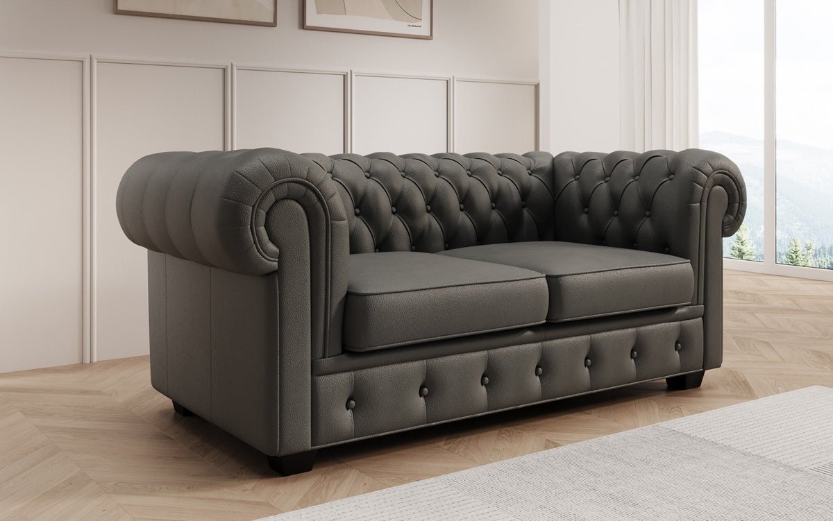 Chesterfield 2-personers sofa Royal i ægte læder