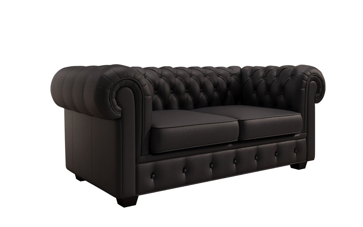 Chesterfield 2-personers sofa Royal i ægte læder