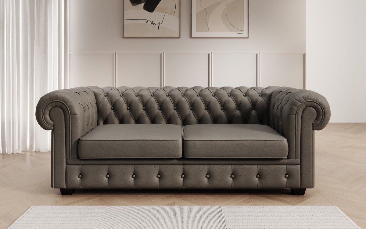 Chesterfield 3-personers sofa Royal i ægte læder