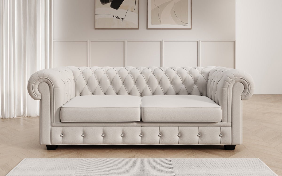 Chesterfield 3-personers sofa Royal i ægte læder