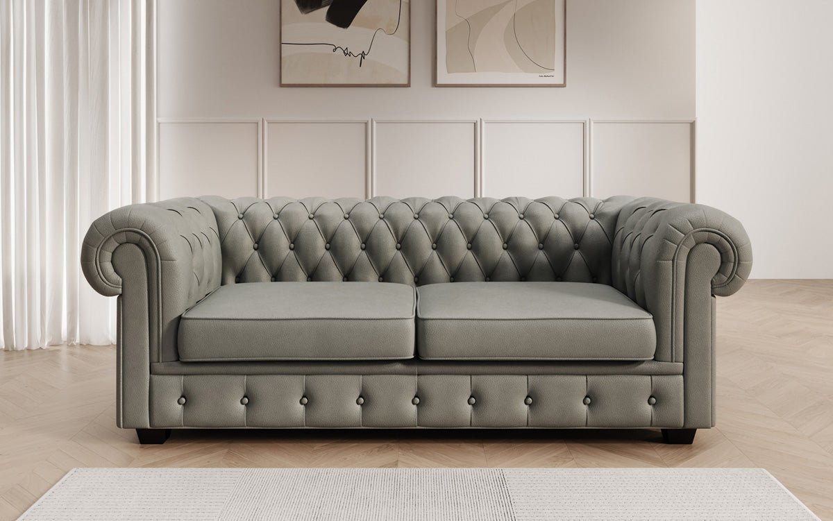 Chesterfield 3-personers sofa Royal i ægte læder