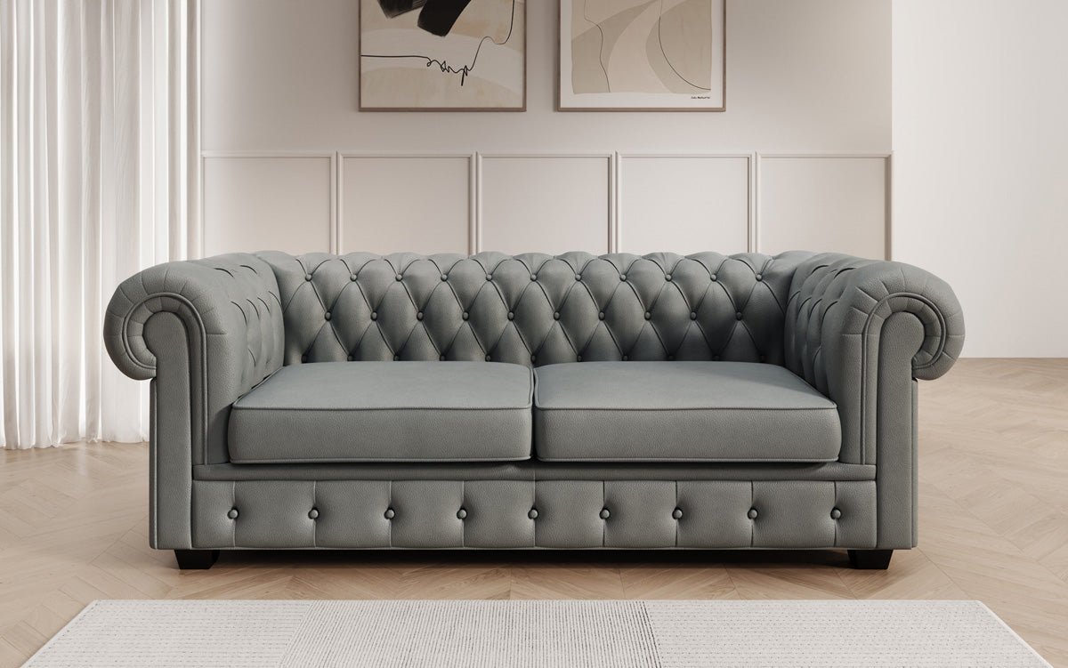 Chesterfield 3-personers sofa Royal i ægte læder