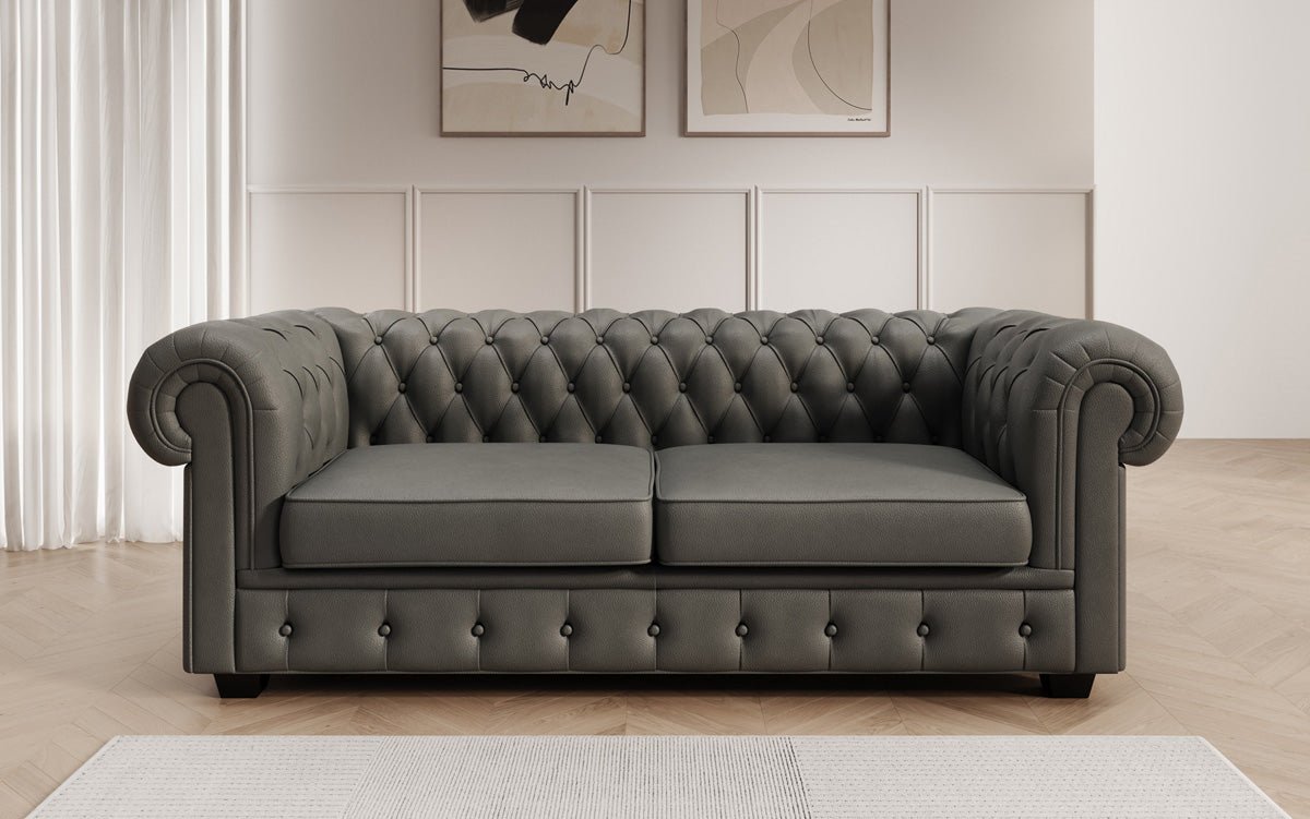 Chesterfield 3-personers sofa Royal i ægte læder