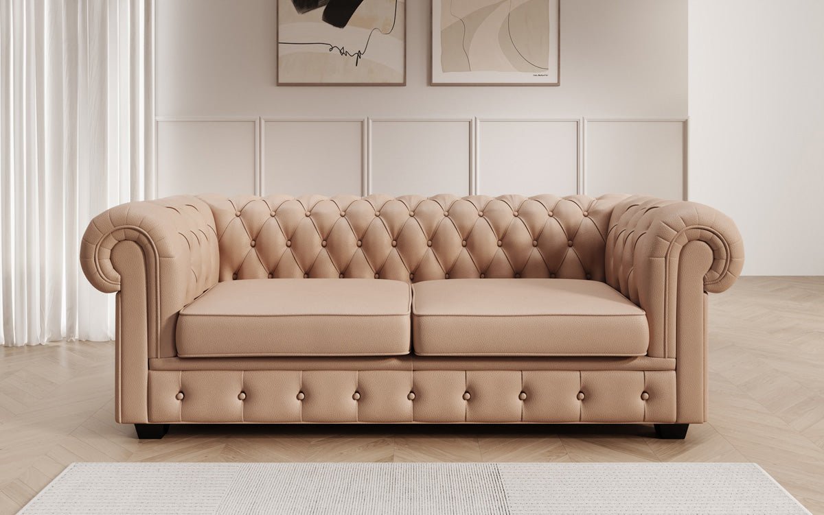 Chesterfield 3-personers sofa Royal i ægte læder