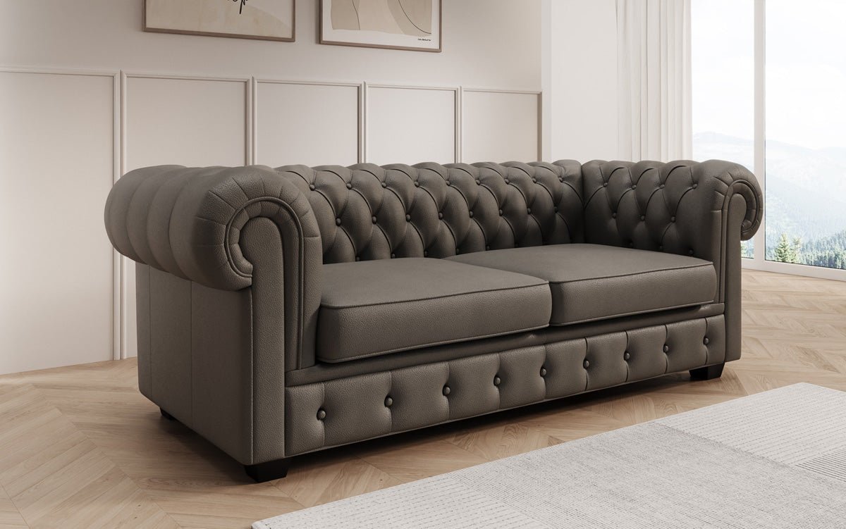 Chesterfield 3-personers sofa Royal i ægte læder