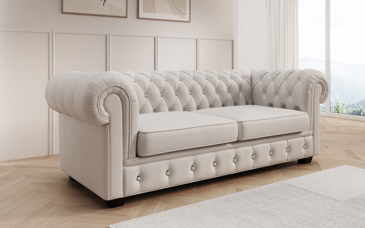 Chesterfield 3-personers sofa Royal i ægte læder
