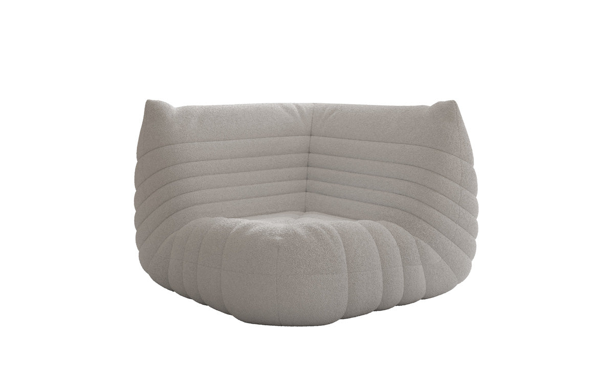 Designer Eckmodul Sofa-Sessel Calmo i Teddy Bouclé