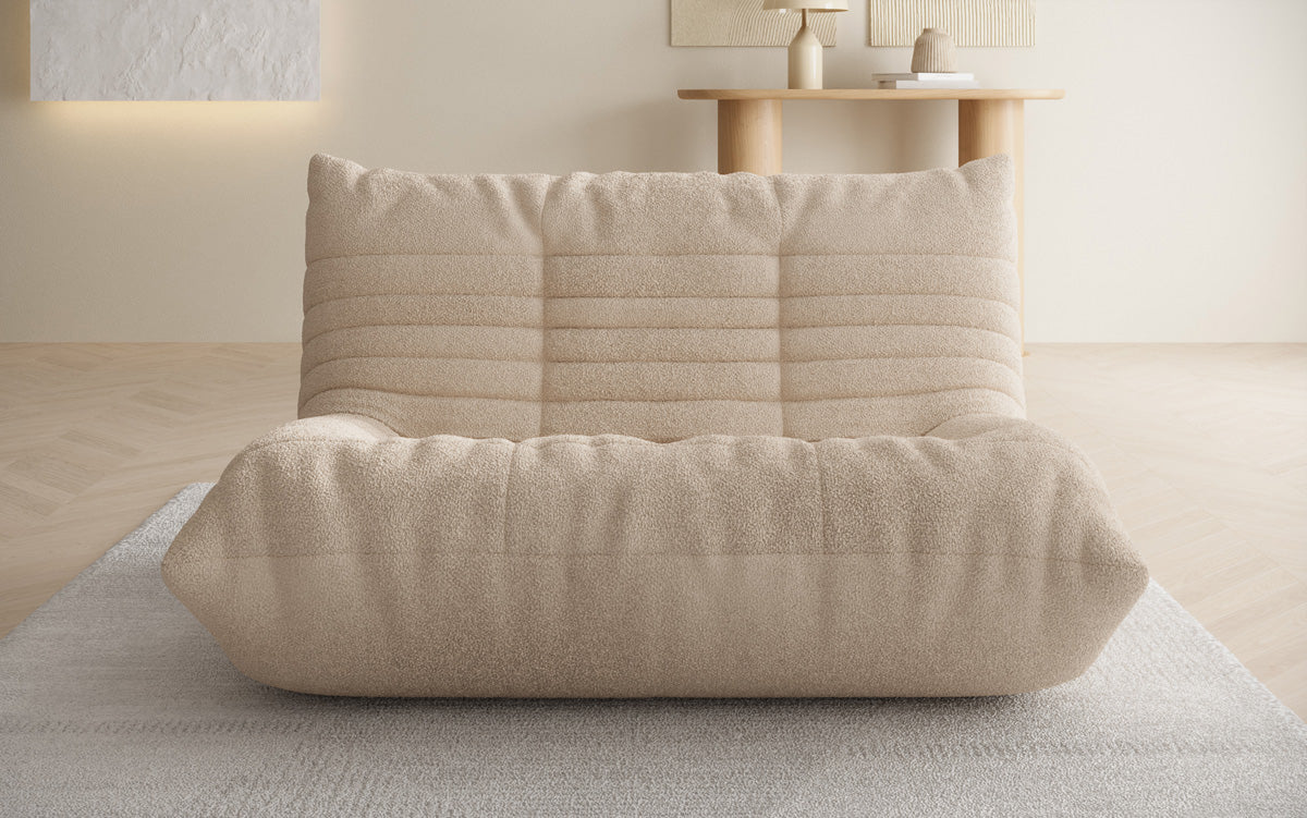 Designer 2-personers sofa Calmo i Teddy Bouclé