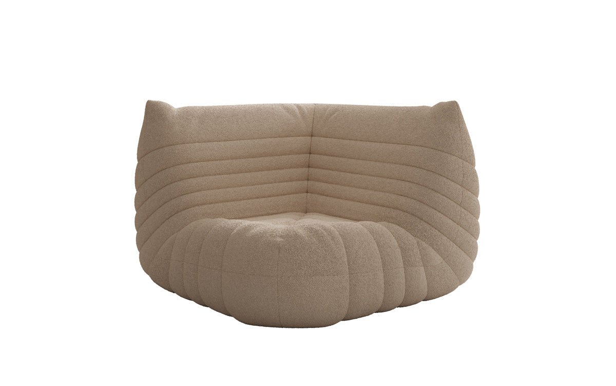 Designer Eckmodul Sofa-Sessel Calmo i Teddy Bouclé