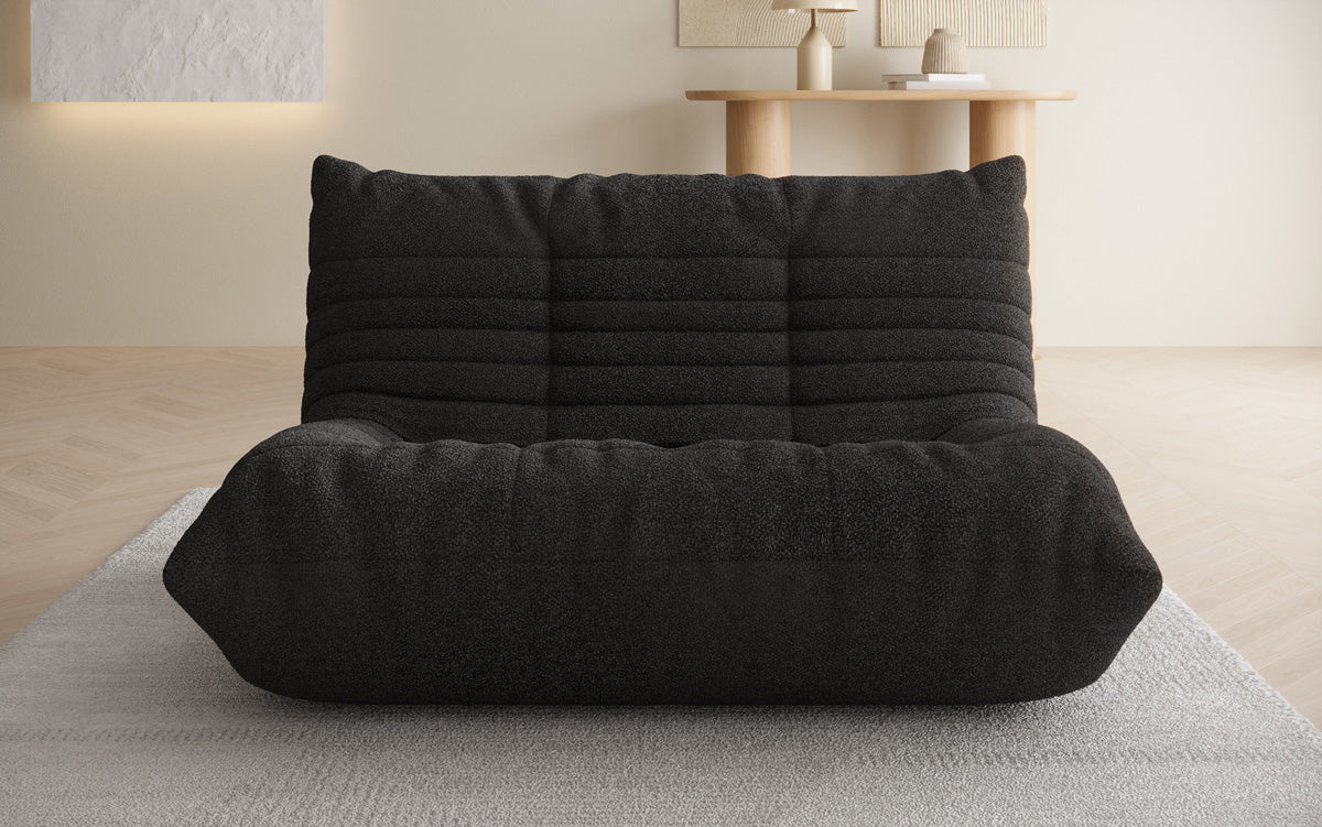 Designer 2-personers sofa Calmo i Teddy Bouclé