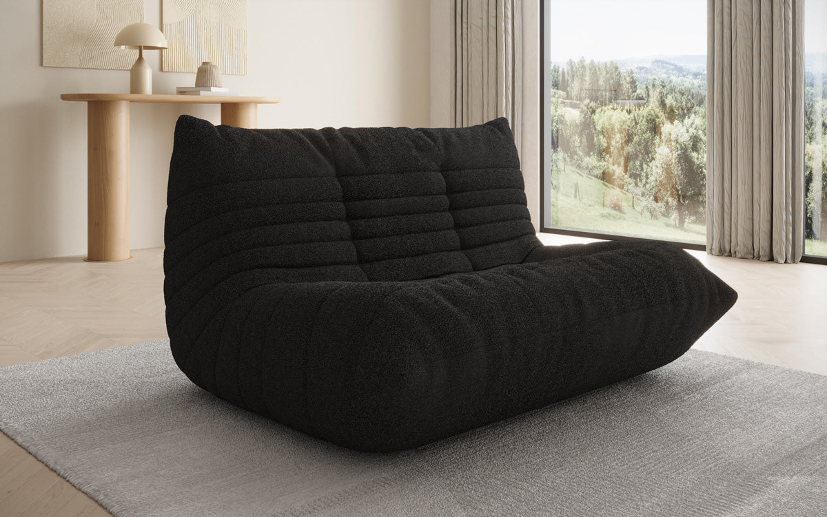 Designer 2-personers sofa Calmo i Teddy Bouclé