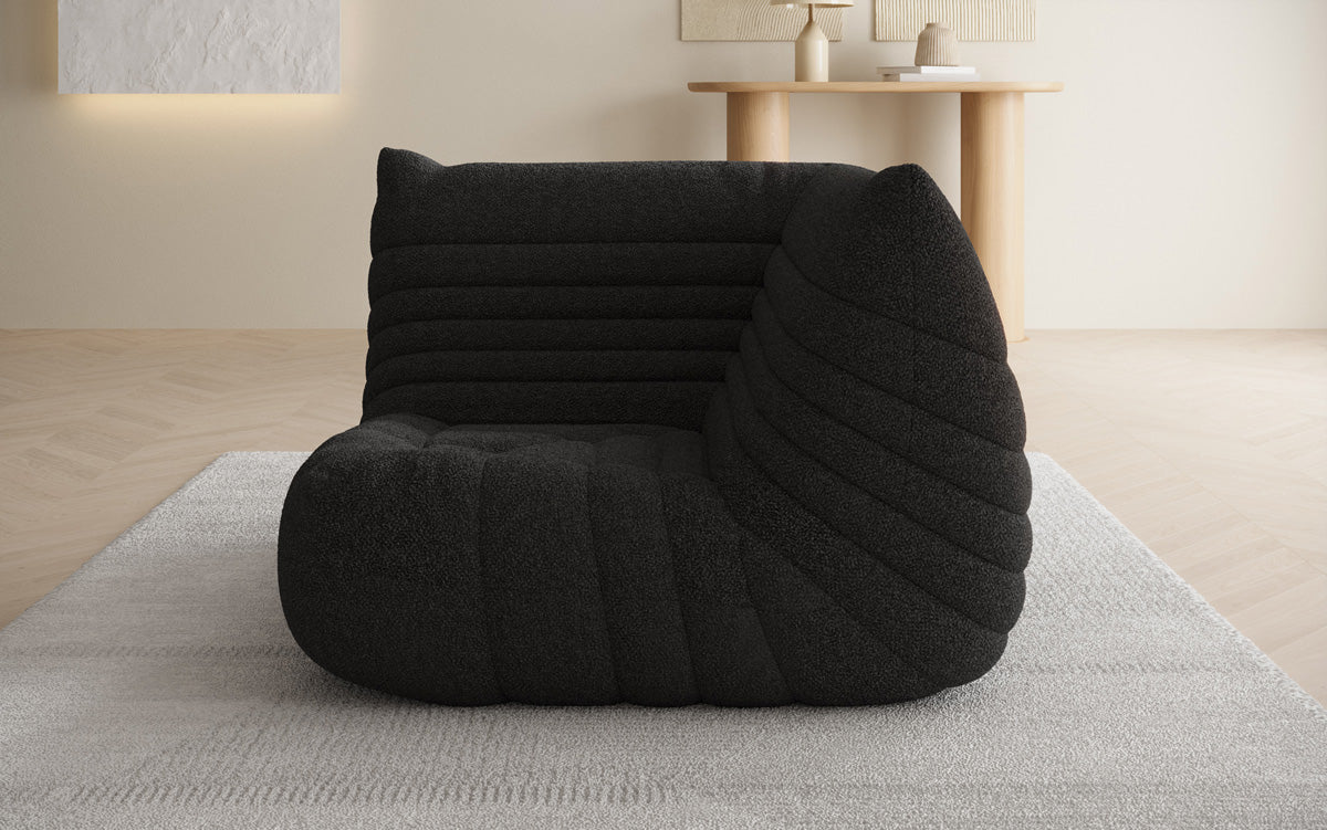 Designer Eckmodul Sofa-Sessel Calmo i Teddy Bouclé