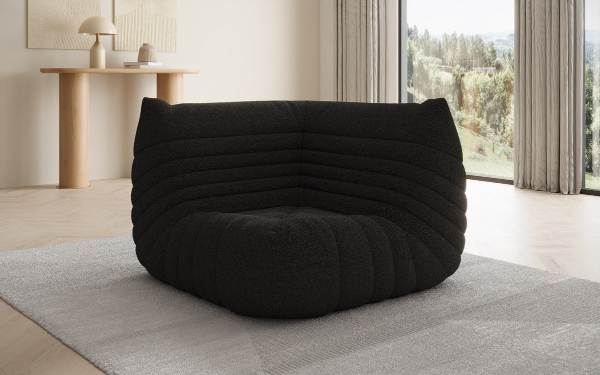 Designer Eckmodul Sofa-Sessel Calmo i Teddy Bouclé