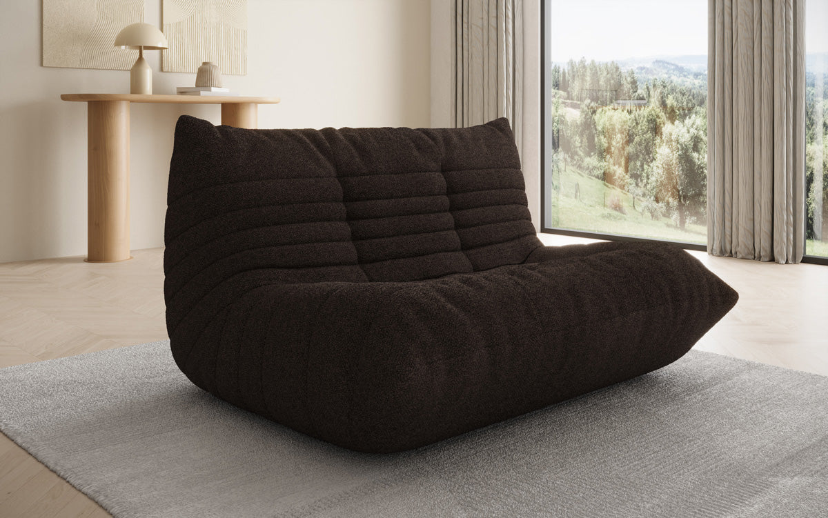 Designer 2-personers sofa Calmo i Teddy Bouclé