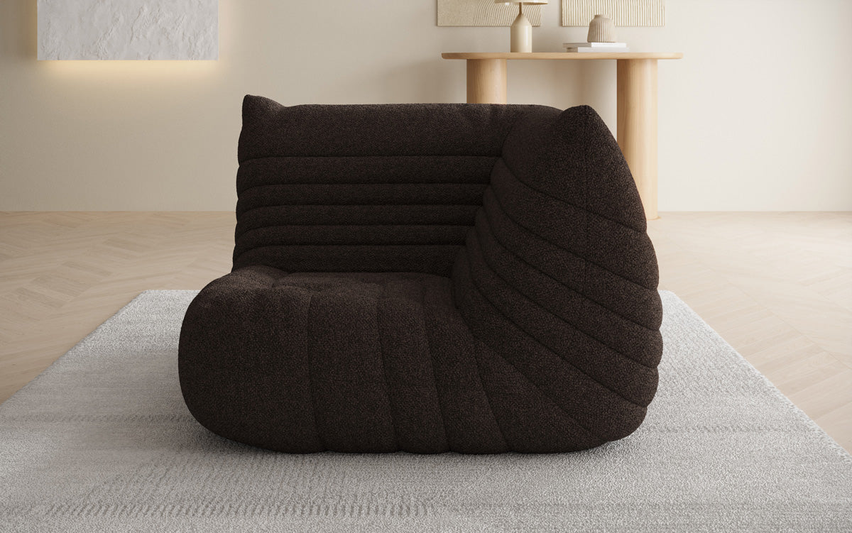 Designer Eckmodul Sofa-Sessel Calmo i Teddy Bouclé