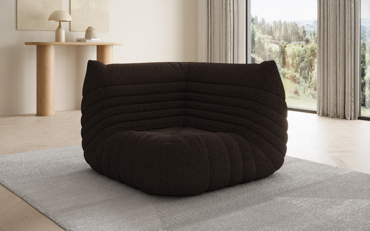 Designer Eckmodul Sofa-Sessel Calmo i Teddy Bouclé