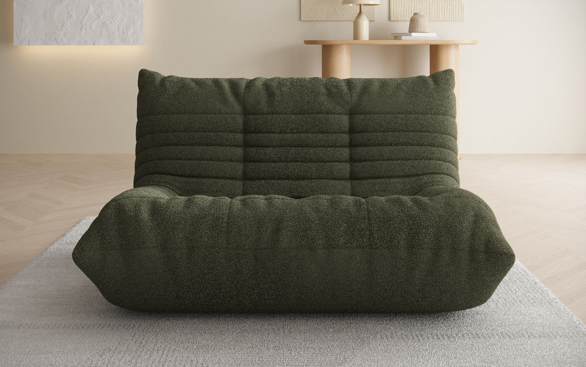 Designer 2-personers sofa Calmo i Teddy Bouclé