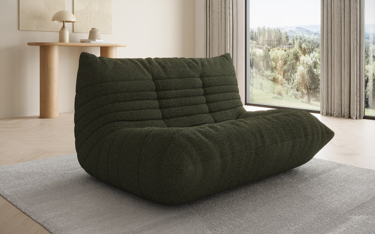 Designer 2-personers sofa Calmo i Teddy Bouclé