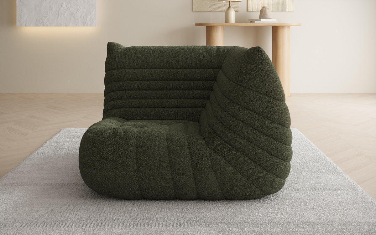 Designer Eckmodul Sofa-Sessel Calmo i Teddy Bouclé