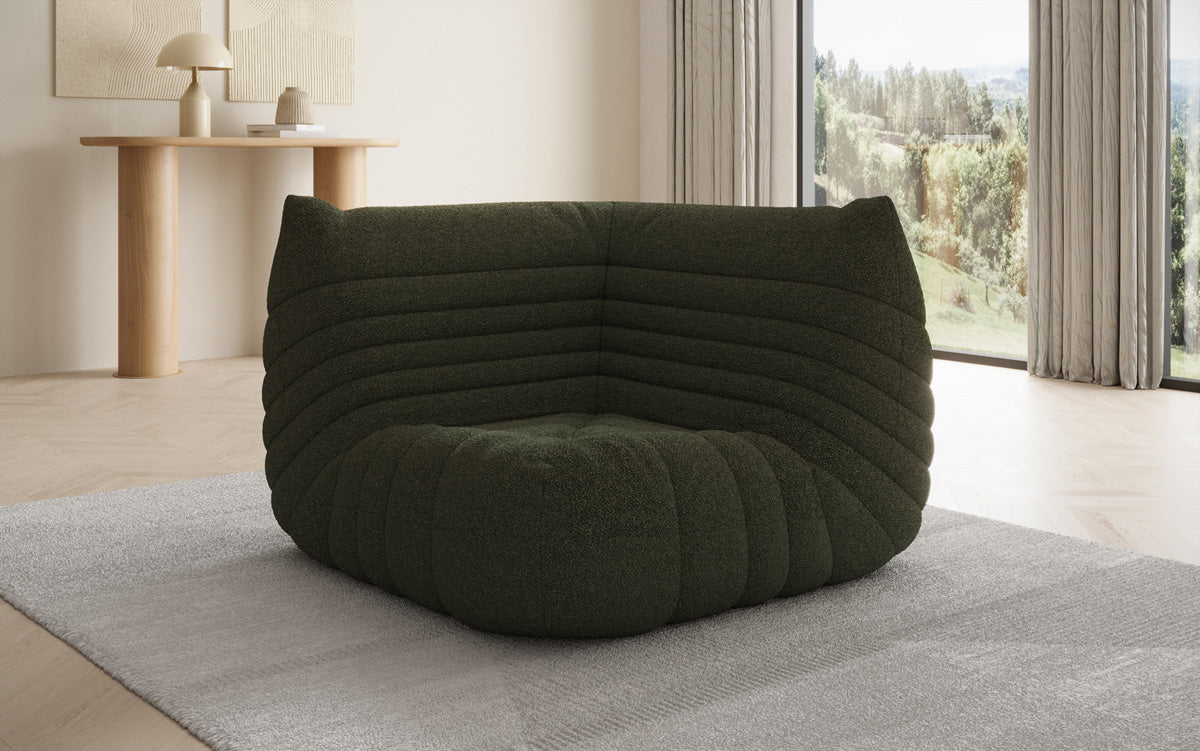 Designer Eckmodul Sofa-Sessel Calmo i Teddy Bouclé