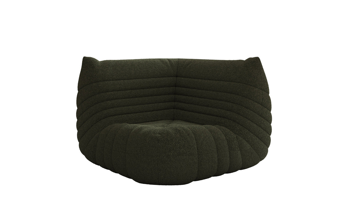 Designer Eckmodul Sofa-Sessel Calmo i Teddy Bouclé