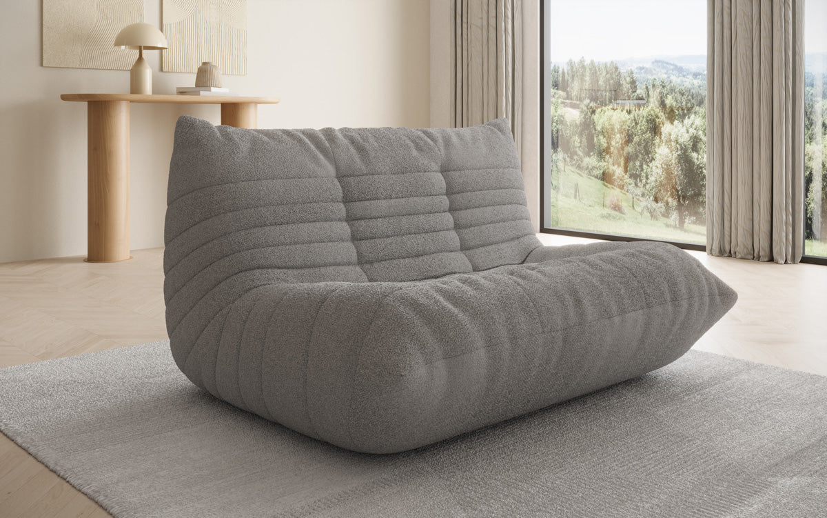 Designer 2-personers sofa Calmo i Teddy Bouclé