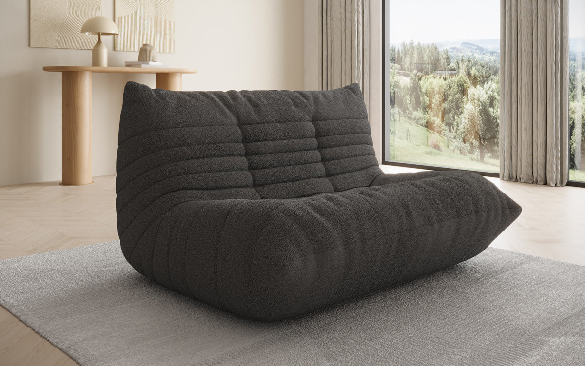 Designer 2-personers sofa Calmo i Teddy Bouclé