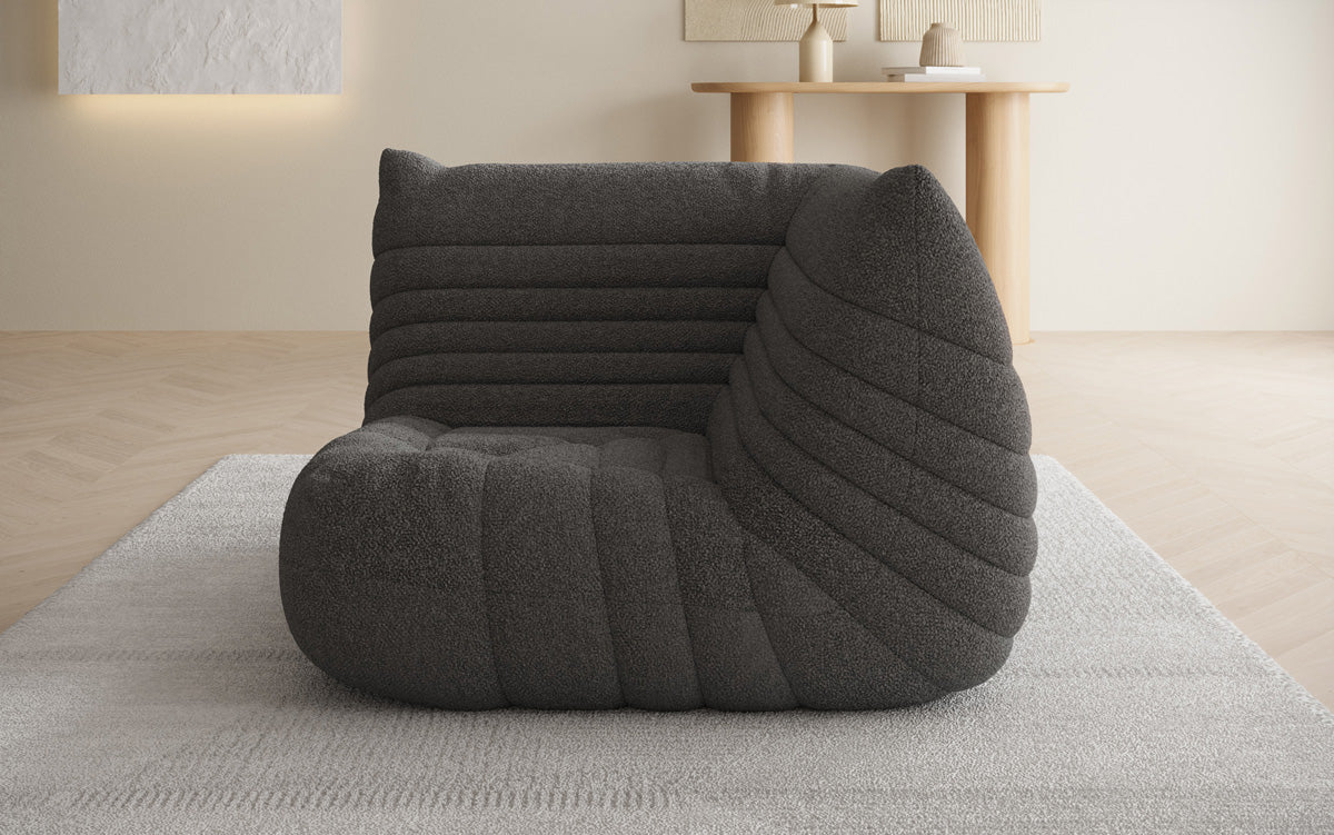 Designer Eckmodul Sofa-Sessel Calmo i Teddy Bouclé