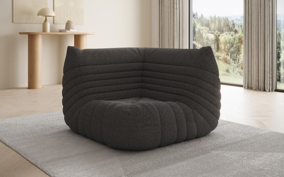 Designer Eckmodul Sofa-Sessel Calmo i Teddy Bouclé