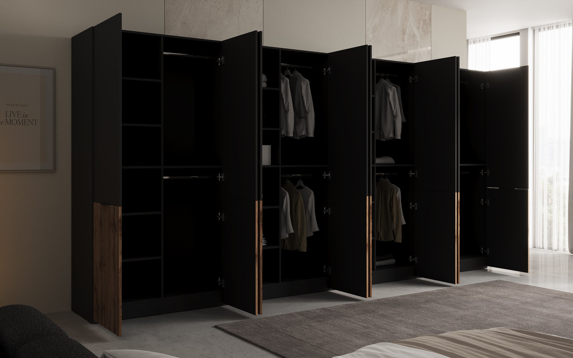 Modulo Naro XL – Firemodulært design-garderobeskab i Eg Wotan