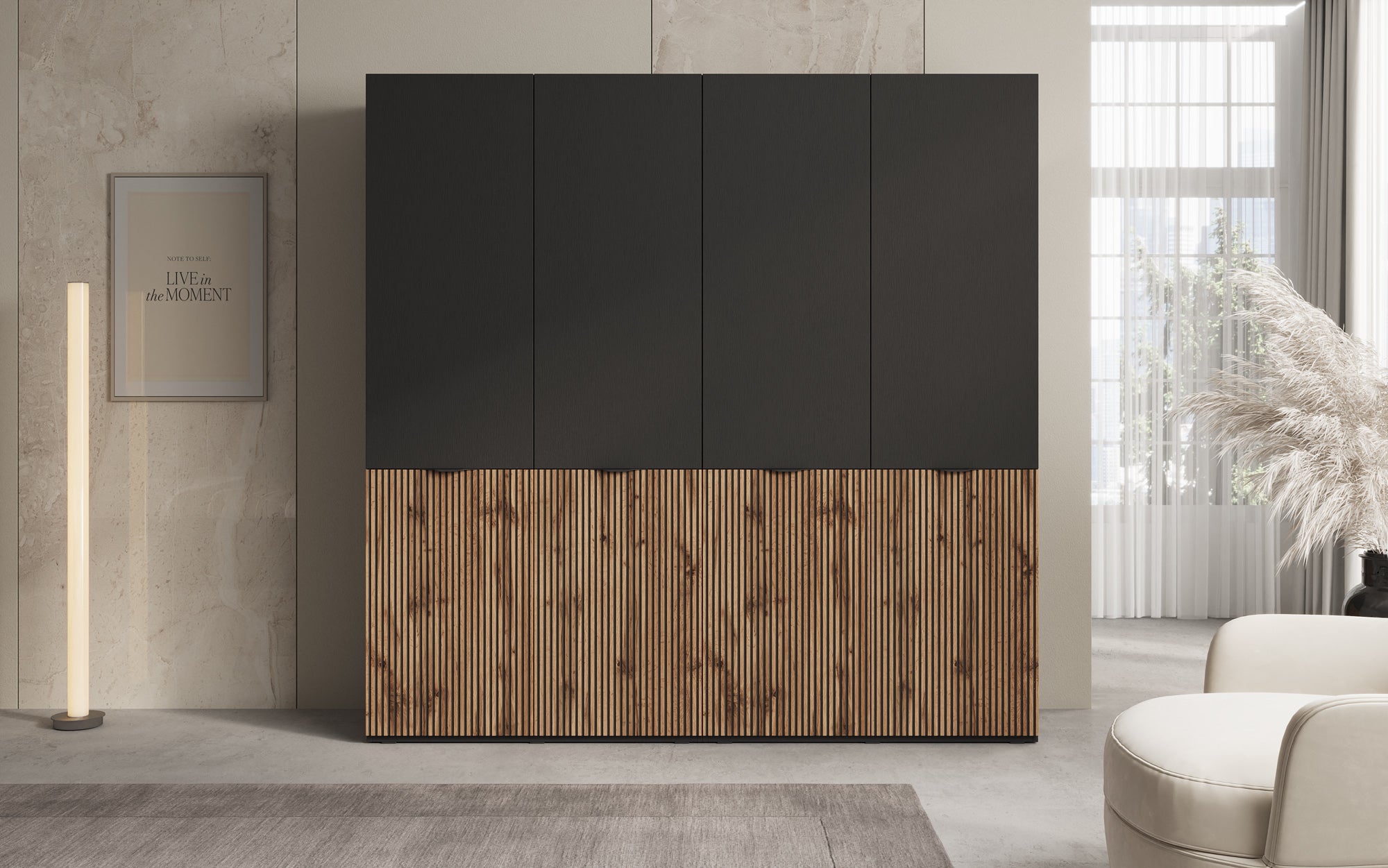 Modulo Naro Duo – To-moduls design-garderobeskab i Eg Wotan