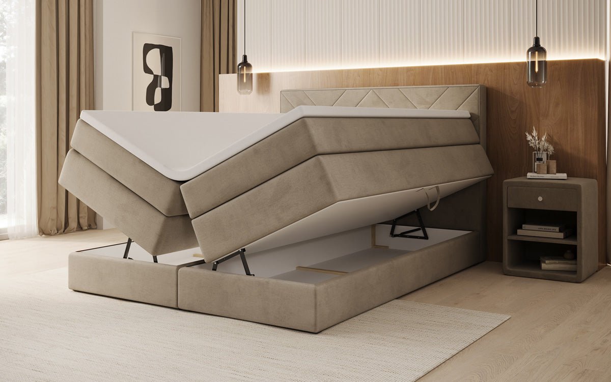 Kontinentalseng Norella med opbevaring i Velour