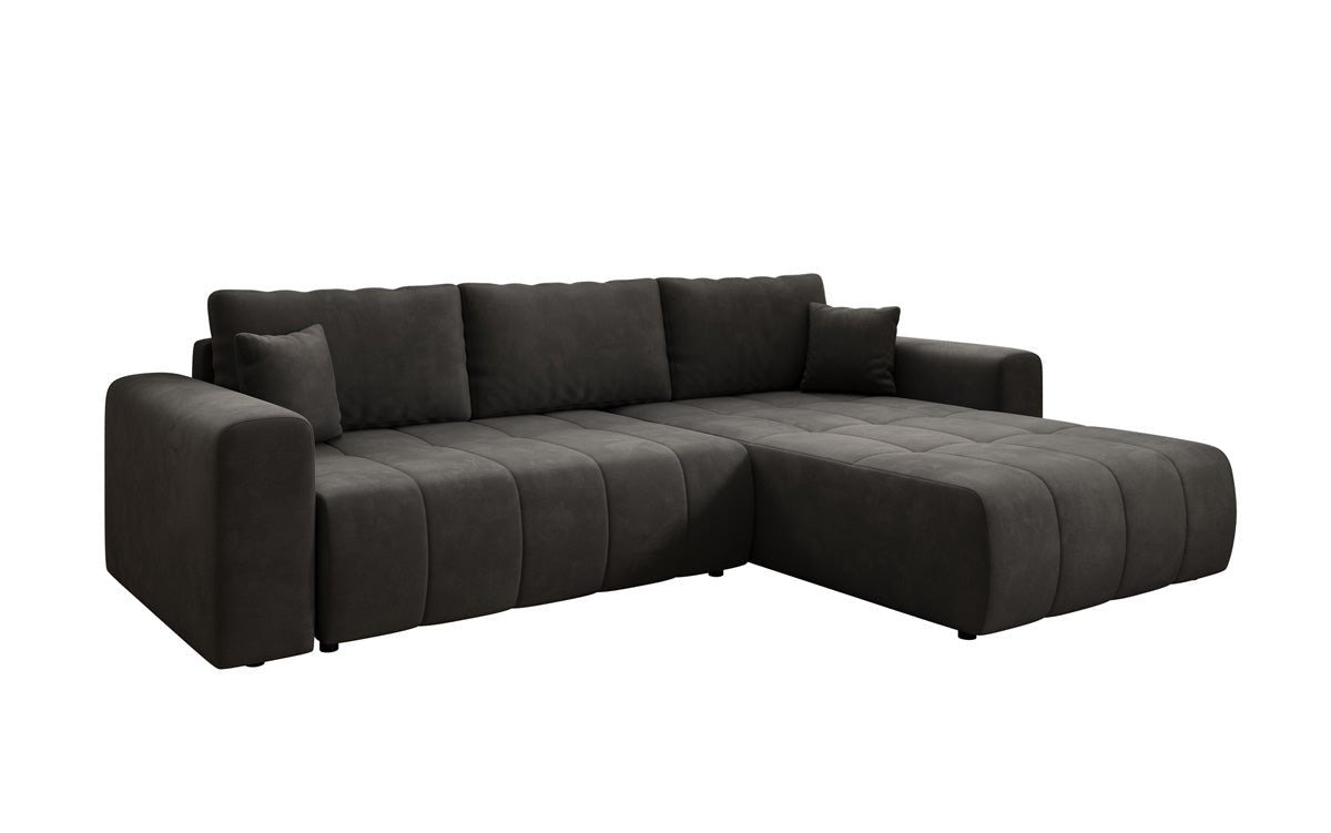 Designer Sofa Leveno L med sove- og klapfunktion i Velour