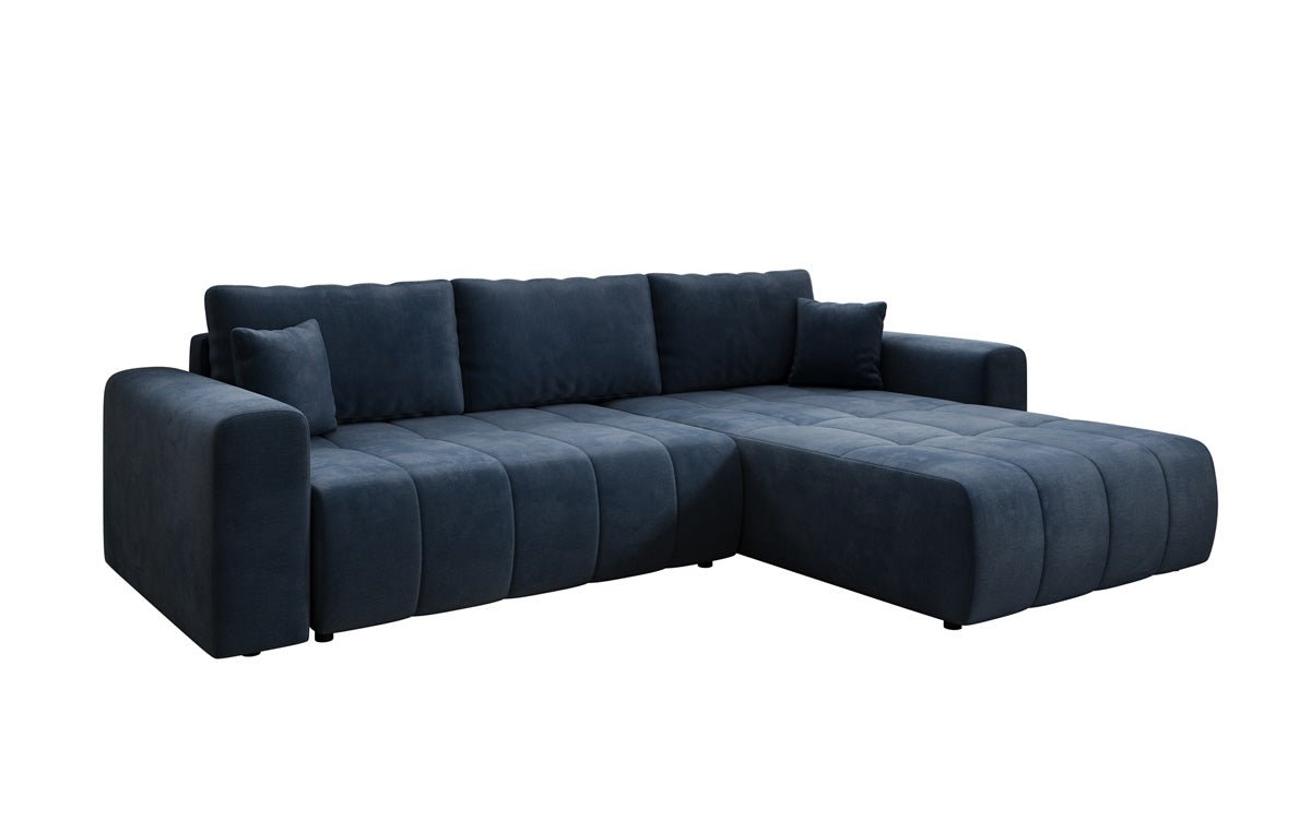 Designer Sofa Leveno L med sove- og klapfunktion i Velour