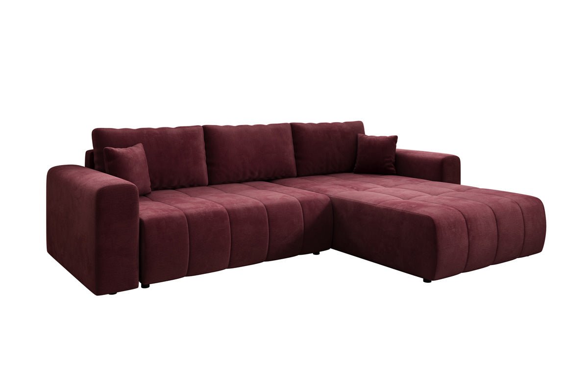Designer Sofa Leveno L med sove- og klapfunktion i Velour