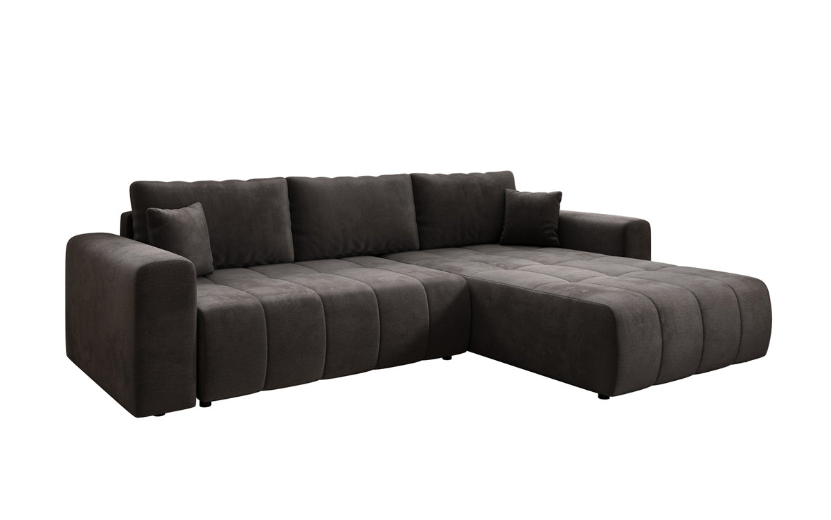 Designer Sofa Leveno L med sove- og klapfunktion i Velour