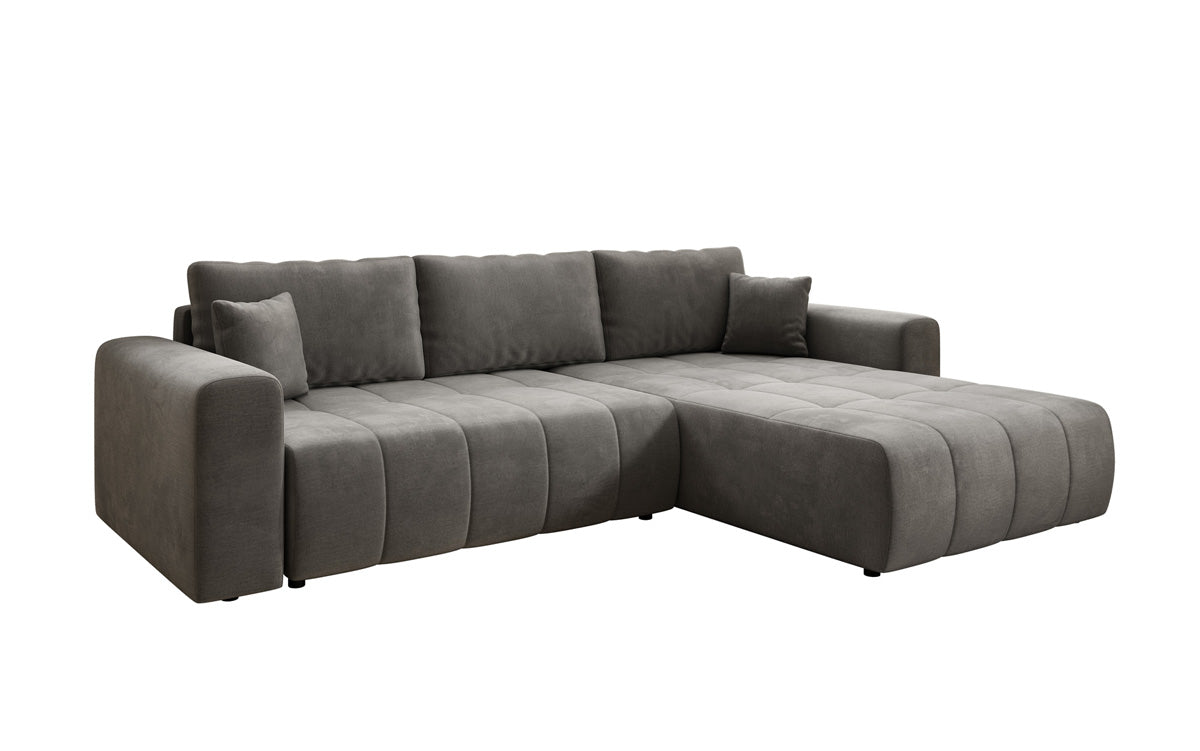 Designer Sofa Leveno L med sove- og klapfunktion i Velour
