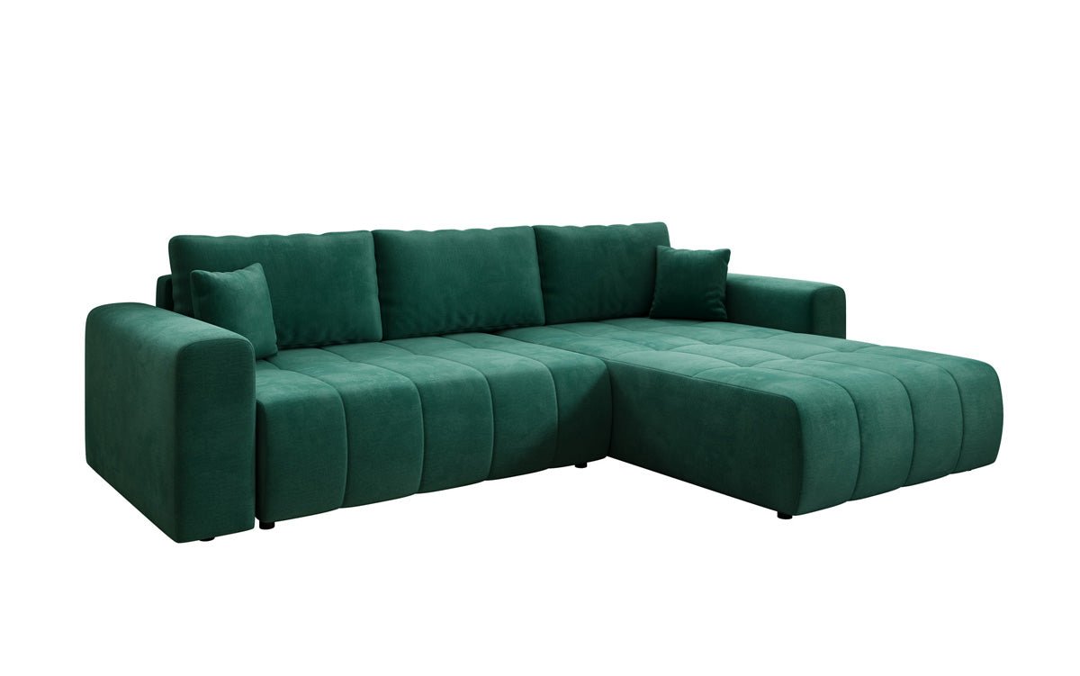Designer Sofa Leveno L med sove- og klapfunktion i Velour