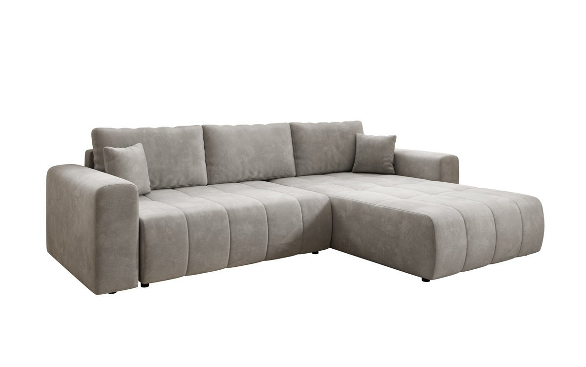 Designer Sofa Leveno L med sove- og klapfunktion i Velour