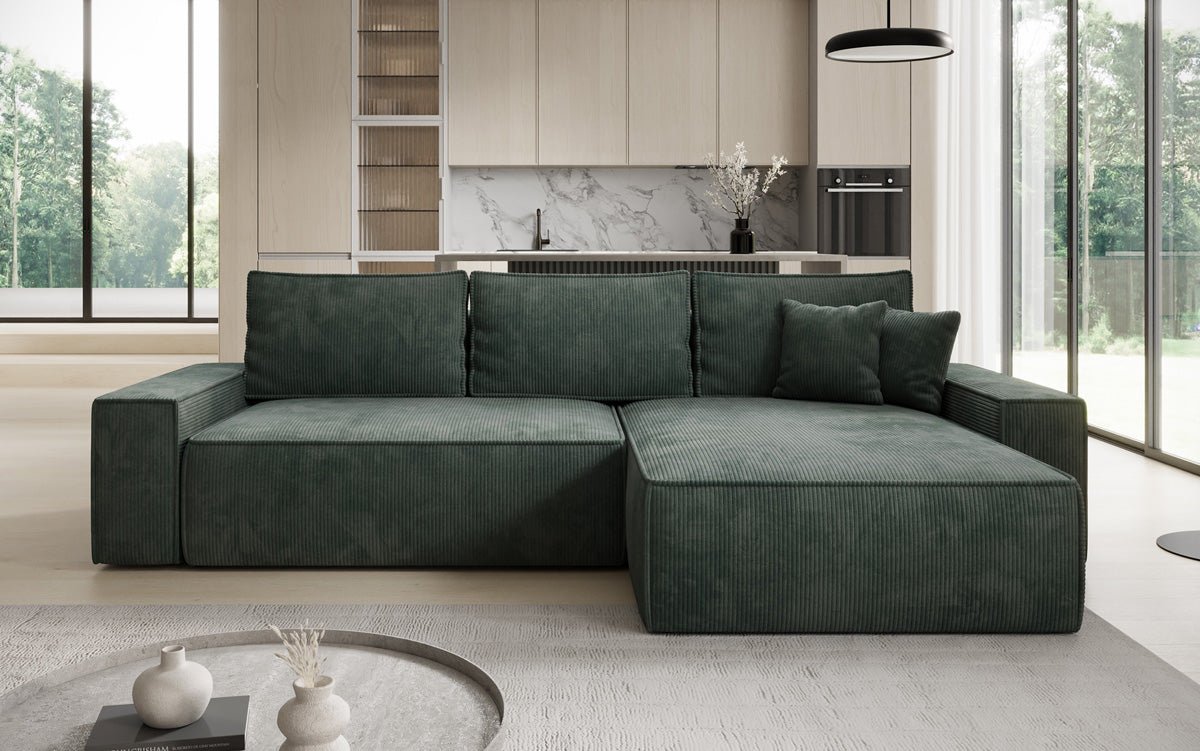 Designer Sofa Lunaro med sove- og klapfunktion i Cordfløjl