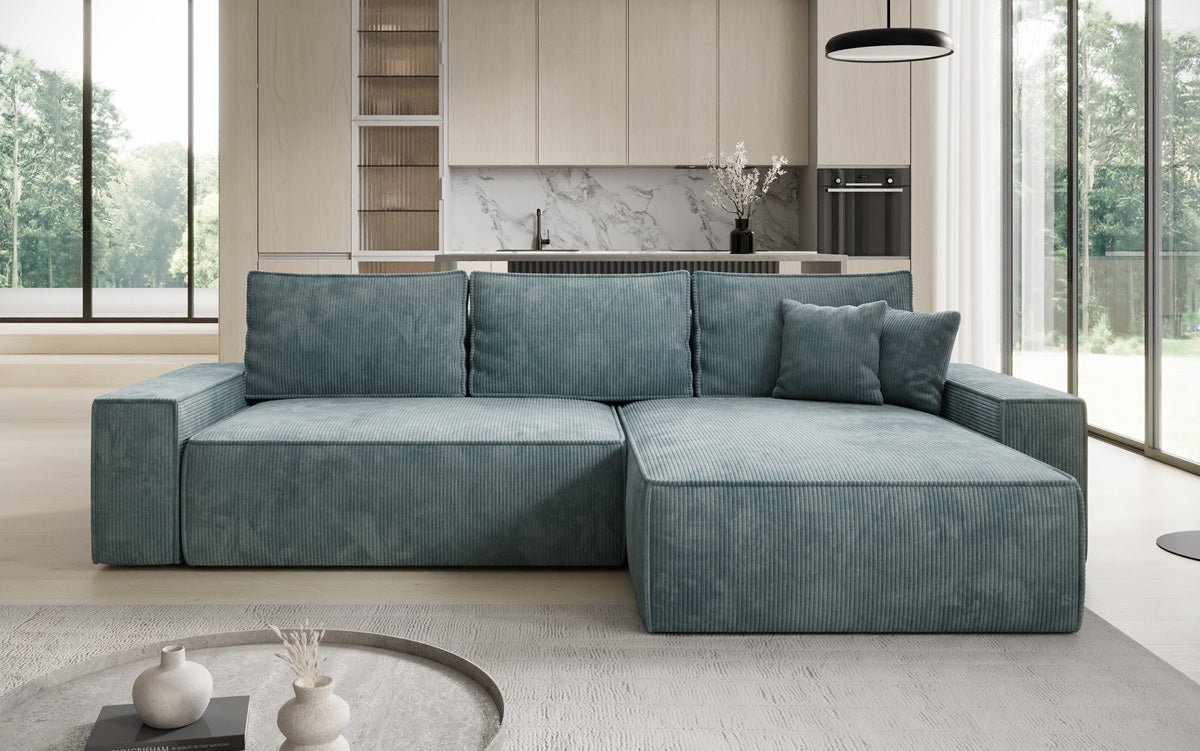 Designer Sofa Lunaro med sove- og klapfunktion i Cordfløjl