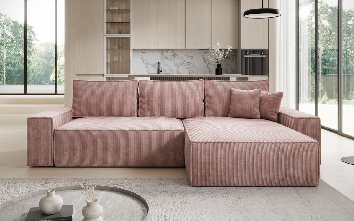 Designer Sofa Lunaro med sove- og klapfunktion i Cordfløjl