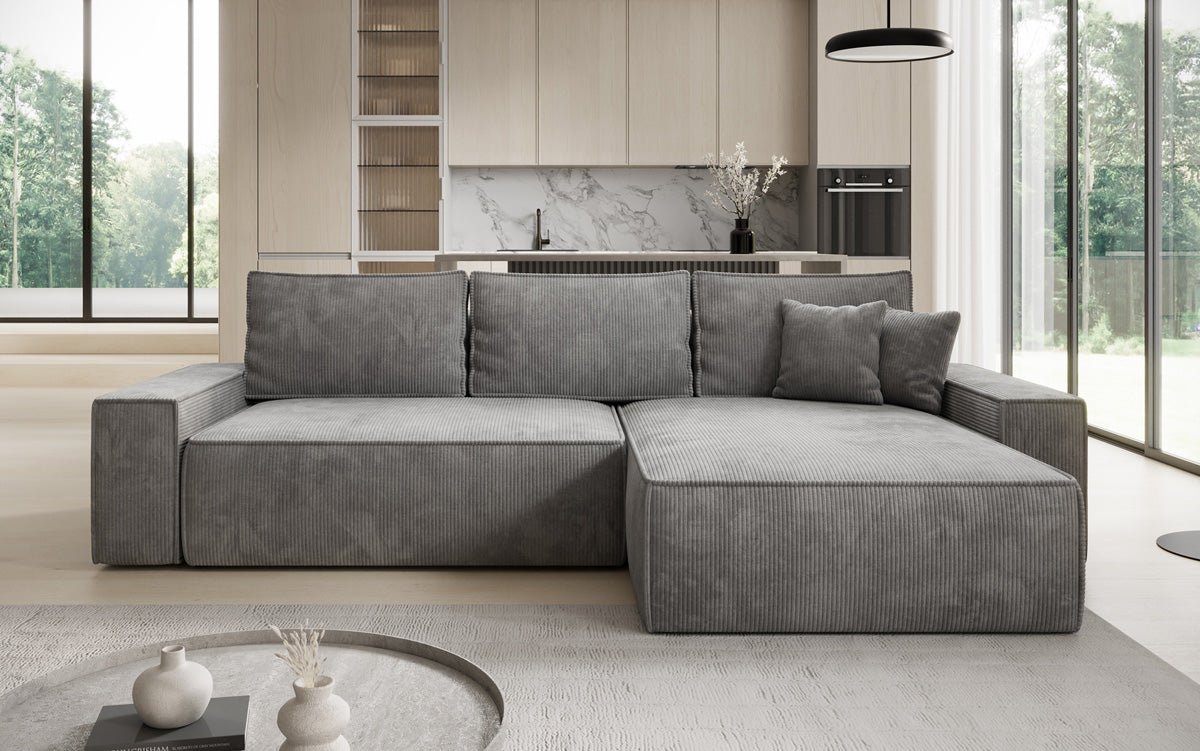 Designer Sofa Lunaro med sove- og klapfunktion i Cordfløjl