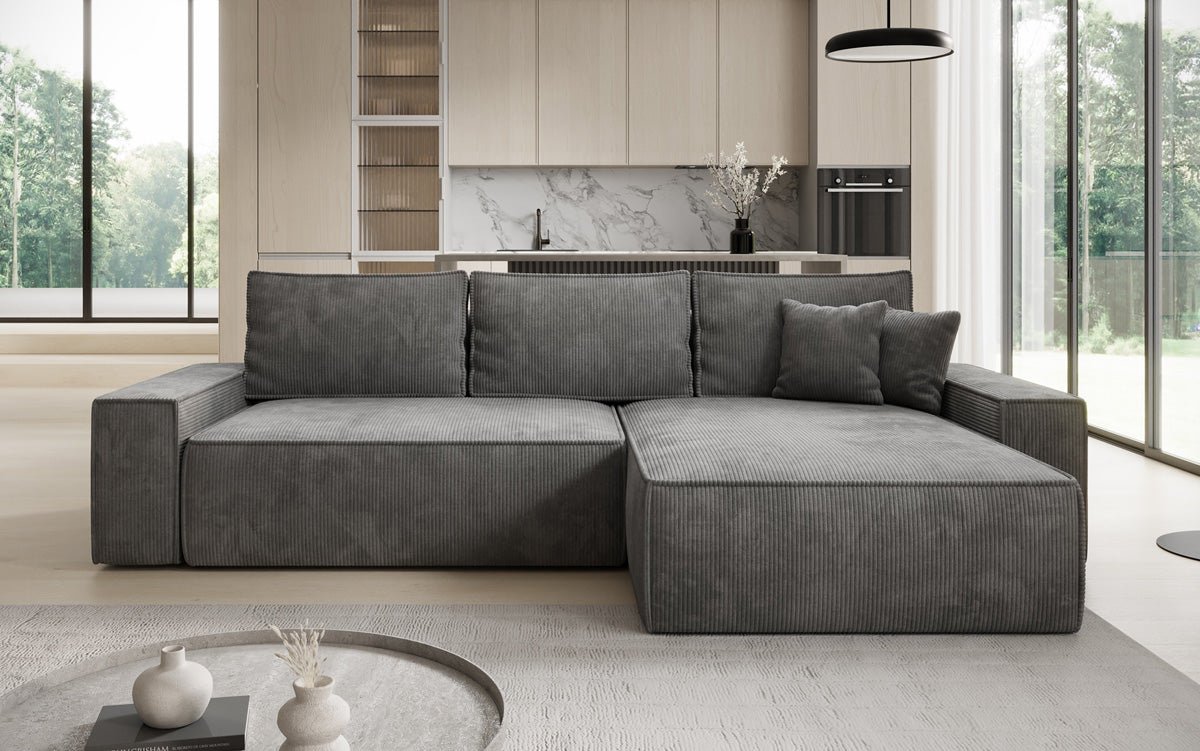 Designer Sofa Lunaro med sove- og klapfunktion i Cordfløjl