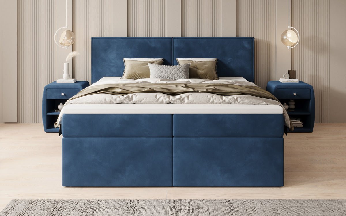 Kontinentalseng Ophelia med skuffer i velour