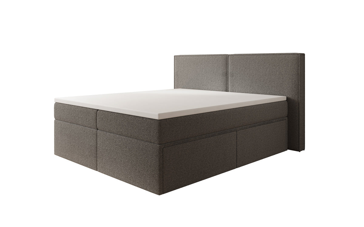 Kontinentalseng Ophelia med skuffer i Teddy Bouclé