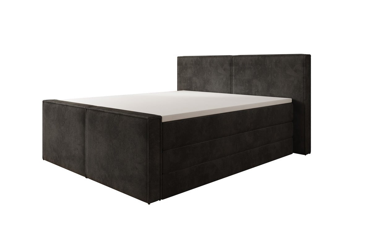 Boxspringbett Ophelia II mit hochklappbarem Stauraum in Cord
