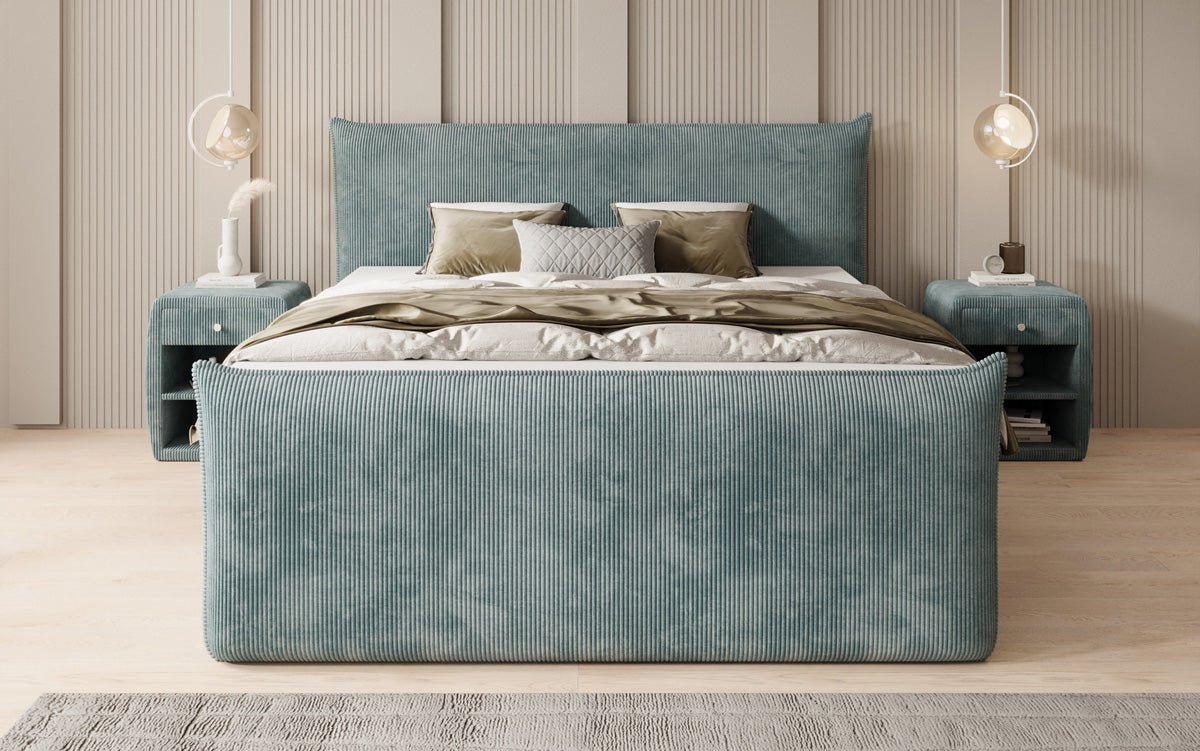 Kontinentalseng Liana II med højløftbar opbevaringsplads i Cordfløjl