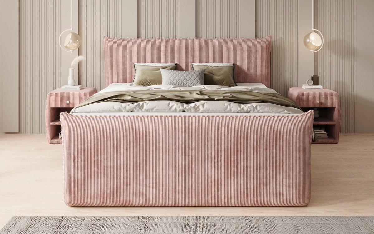 Kontinentalseng Liana II med højløftbar opbevaringsplads i Cordfløjl